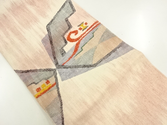 JAPANESE NAGOYA OBI / MAWATA TSUMUGI / WOVEN ABSTRACT